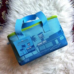 NWT Trader Joes Mini Insulated Bag Blue Green Reusable Small Cooler Tote #C